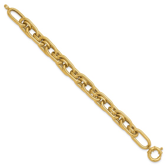 Herco 14K Polished and Textured Fancy Link Bracelet