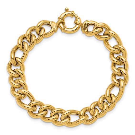 Herco 14K Polished 10.75mm Figaro Chain Bracelet