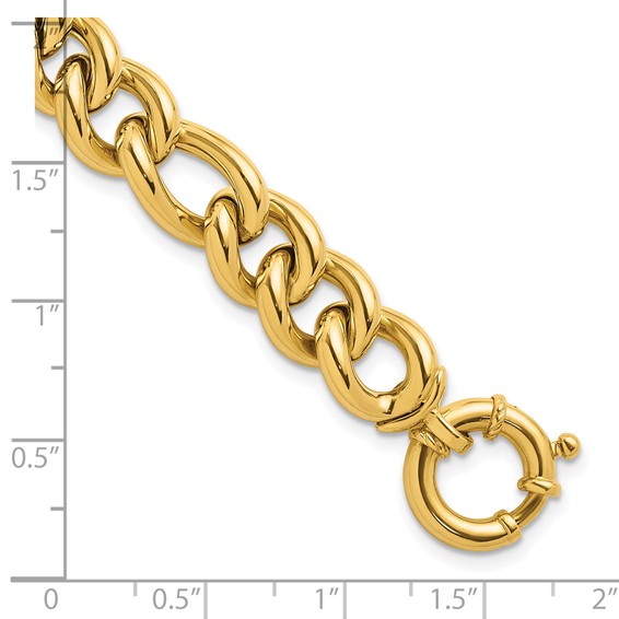 Herco 14K Polished 10.75mm Figaro Chain Bracelet