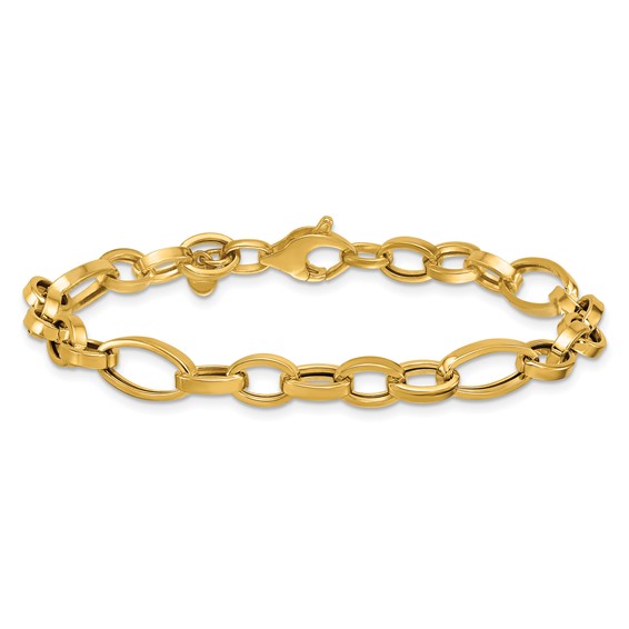 Herco 14K Polished Fancy Oval Link Bracelet