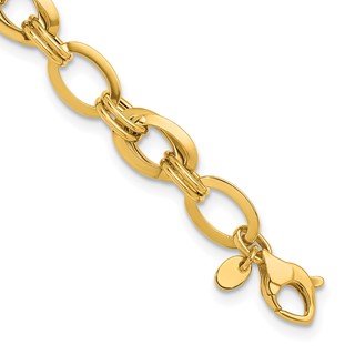 Herco 14K Polished Fancy Knife Edge Oval Link Bracelet