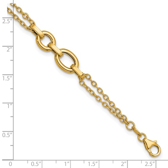 Herco 14K Polished Fancy Two-Strand Link Bracelet
