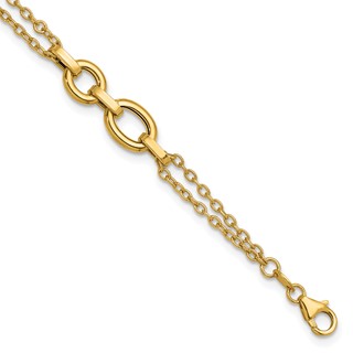 Herco 14K Polished Fancy Two-Strand Link Bracelet