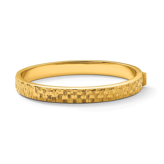 HERCO Gold Textured Hinged Bangles