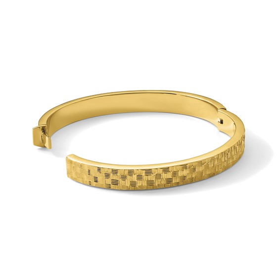 HERCO Gold Textured Hinged Bangles