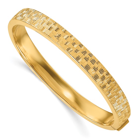 HERCO Gold Textured Hinged Bangles