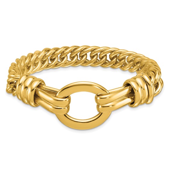 Herco 14K Polished Fancy Oval and Curb Link Bracelet