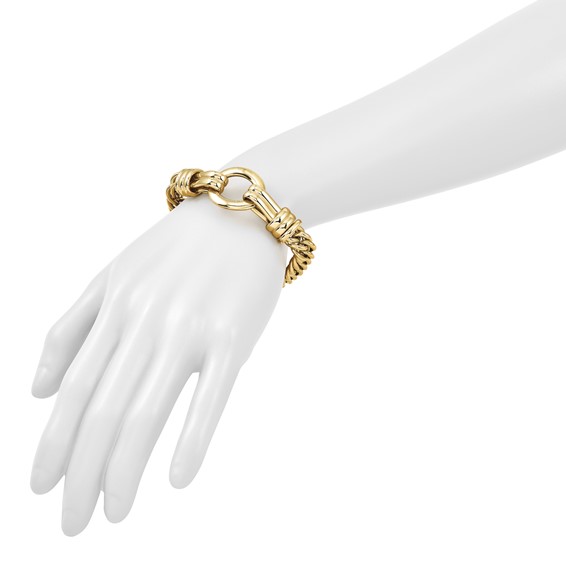 Herco 14K Polished Fancy Oval and Curb Link Bracelet