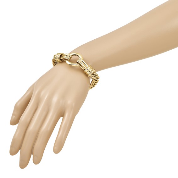 Herco 14K Polished Fancy Oval and Curb Link Bracelet