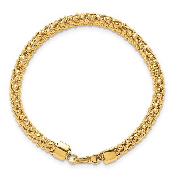 Herco 14K Polished 8mm Popcorn Mesh Bracelet