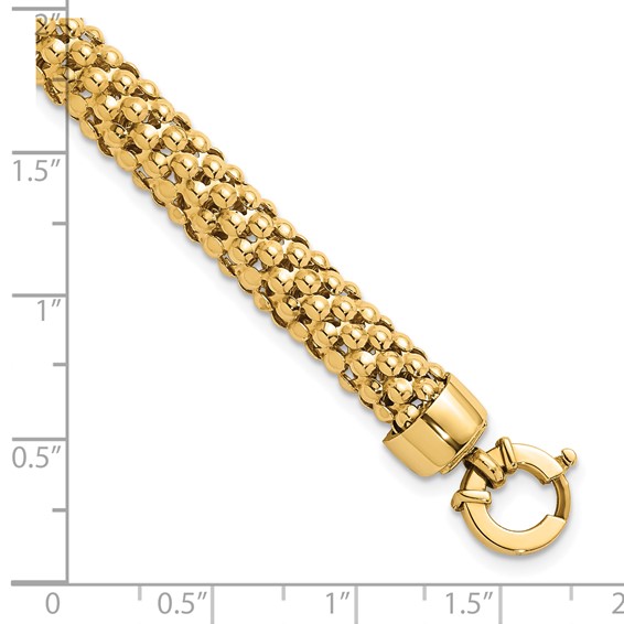 Herco 14K Polished 8mm Popcorn Mesh Bracelet