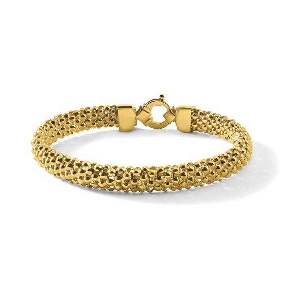 Herco 14K Polished 8mm Popcorn Mesh Bracelet