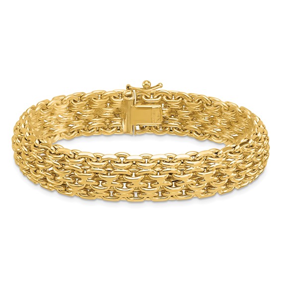 Herco 14K Polished Fancy Woven Chain 7.5 Inch Bracelet