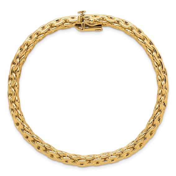 Herco 14K Polished Fancy Woven Chain 7.5 Inch Bracelet