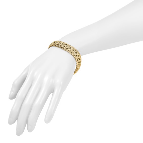 Herco 14K Polished Fancy Woven Chain 7.5 Inch Bracelet