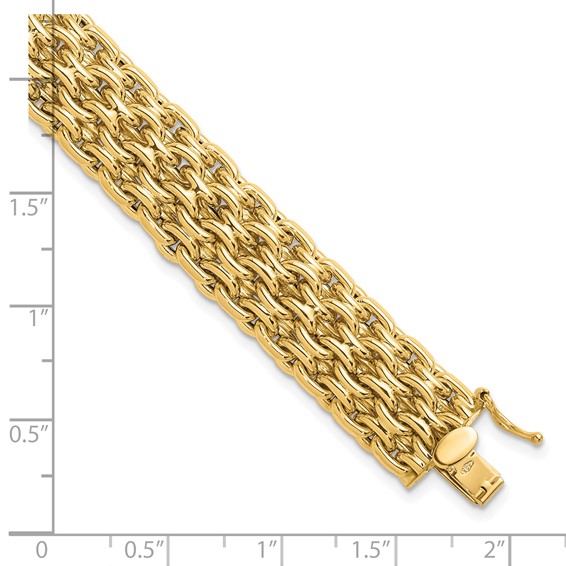 Herco 14K Polished Fancy Woven Chain 7.5 Inch Bracelet