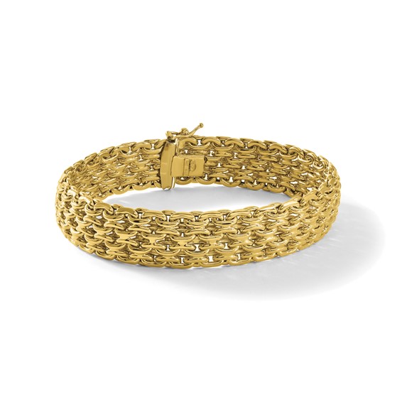 Herco 14K Polished Fancy Woven Chain 7.5 Inch Bracelet