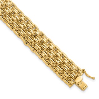 Herco 14K Polished Fancy Woven Chain 7.5 Inch Bracelet