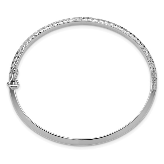 Herco 14K Polished & Diamond-cut Knife Edge Hinged Bangles