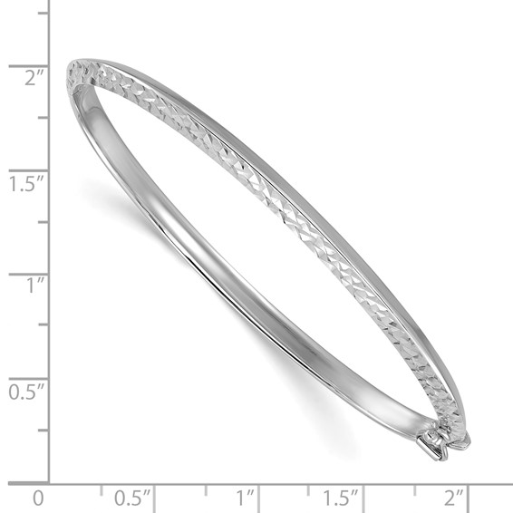 Herco 14K Polished & Diamond-cut Knife Edge Hinged Bangles