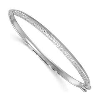 Herco 14K Polished & Diamond-cut Knife Edge Hinged Bangles