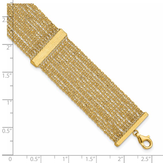 Herco 14K Polished and Brushed Fancy Multi-strand 7 Inch Bracelet