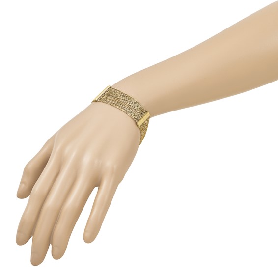 Herco 14K Polished and Brushed Fancy Multi-strand 7 Inch Bracelet