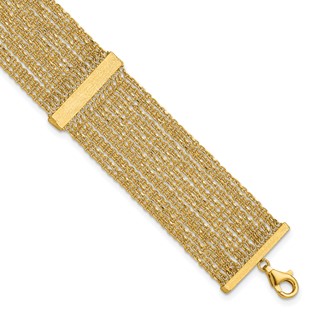 Herco 14K Polished and Brushed Fancy Multi-strand 7 Inch Bracelet