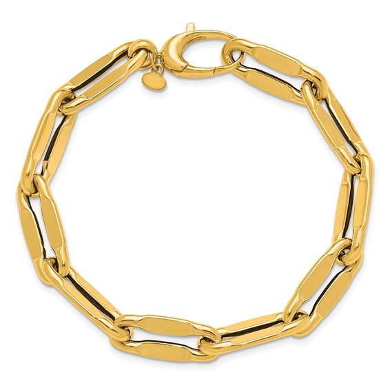 Herco 14K Polished 9.0mm Flat Elongated Link 8 Inch Bracelet