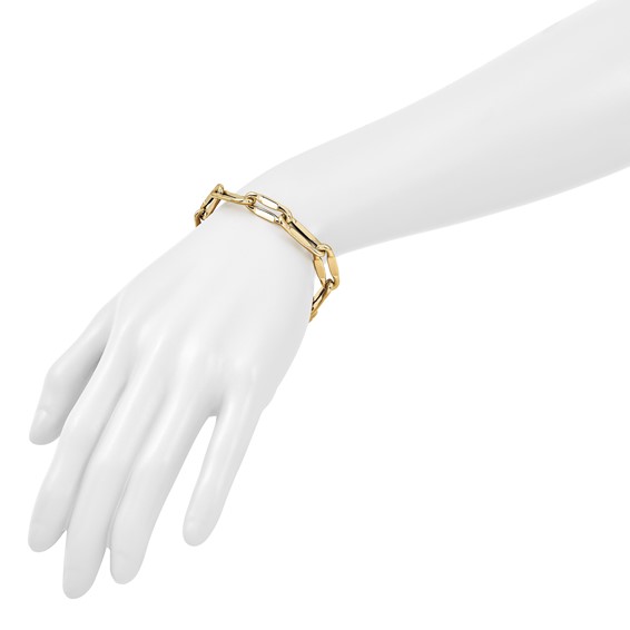 Herco 14K Polished 9.0mm Flat Elongated Link 8 Inch Bracelet