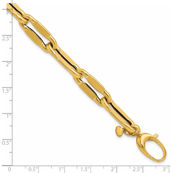 Herco 14K Polished 9.0mm Flat Elongated Link 8 Inch Bracelet