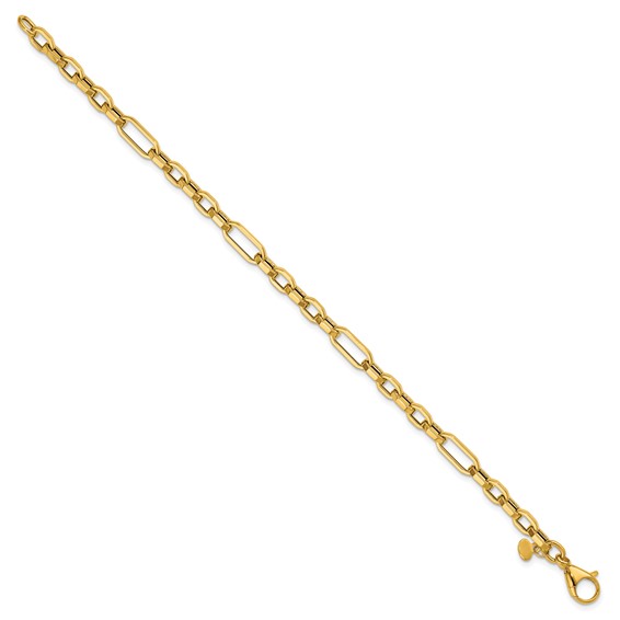 Herco 14K Polished 5.0mm Hexagonal Mixed Link 7.5 Inch Bracelet