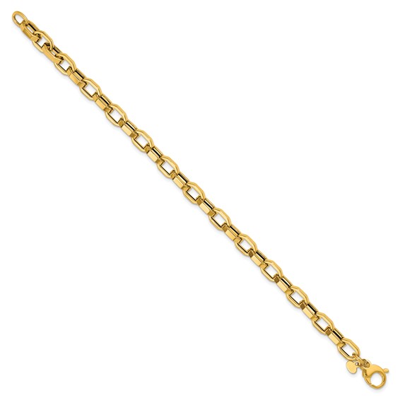 Herco 14K Polished 5.85mm Hexagonal Link 7.5 Inch Bracelet