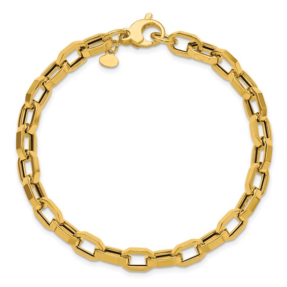 Herco 14K Polished 5.85mm Hexagonal Link 7.5 Inch Bracelet