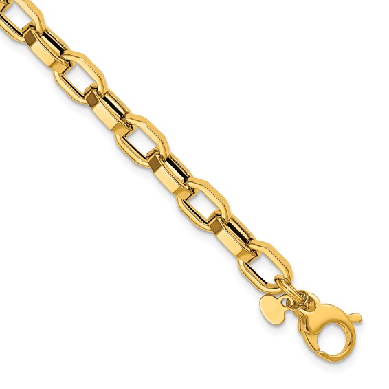 Herco 14K Polished 5.85mm Hexagonal Link 7.5 Inch Bracelet