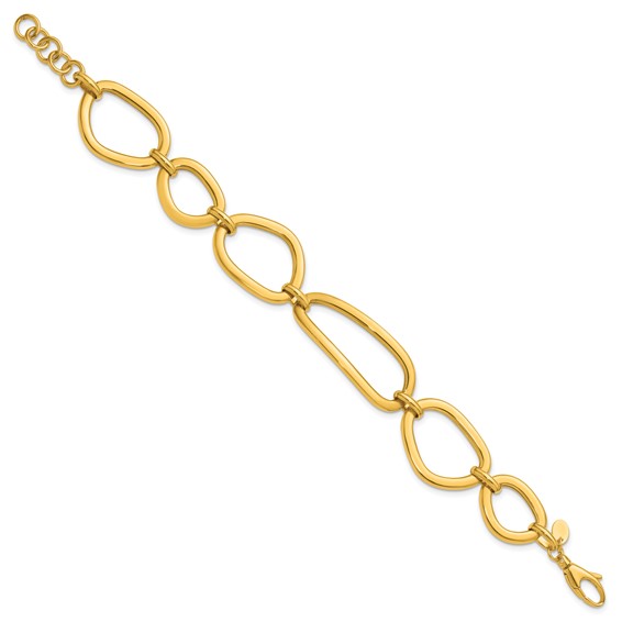 Herco 14K Polished Fancy Contemporary Link 7 Inch with .75 Inch Extension Bracelet
