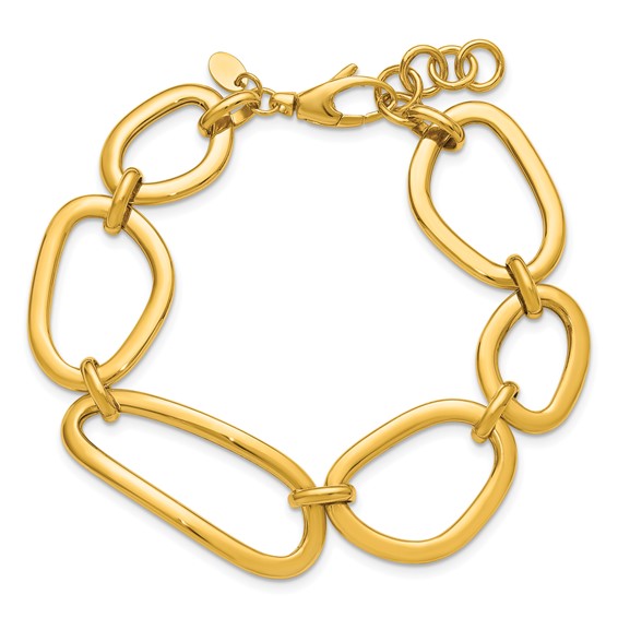 Herco 14K Polished Fancy Contemporary Link 7 Inch with .75 Inch Extension Bracelet