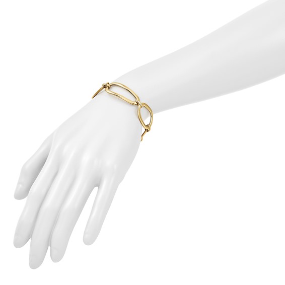 Herco 14K Polished Fancy Contemporary Link 7 Inch with .75 Inch Extension Bracelet