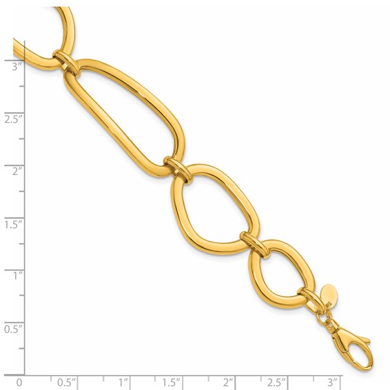 Herco 14K Polished Fancy Contemporary Link 7 Inch with .75 Inch Extension Bracelet