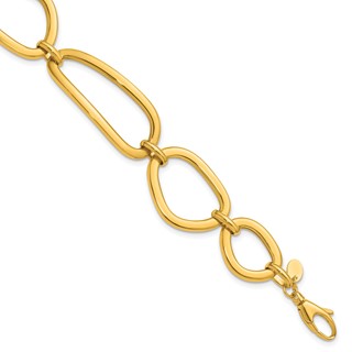 Herco 14K Polished Fancy Contemporary Link 7 Inch with .75 Inch Extension Bracelet