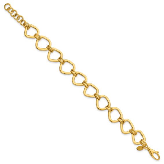 Herco 14K Polished Fancy Contemporary Link 7 Inch with .75 Inch Extension Bracelet