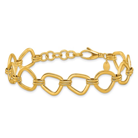 Herco 14K Polished Fancy Contemporary Link 7 Inch with .75 Inch Extension Bracelet