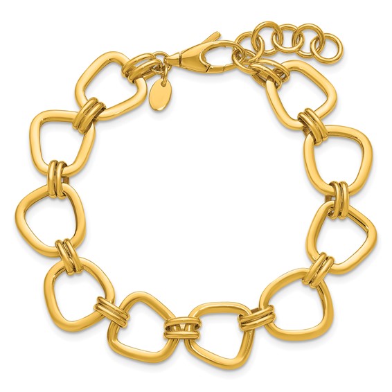 Herco 14K Polished Fancy Contemporary Link 7 Inch with .75 Inch Extension Bracelet