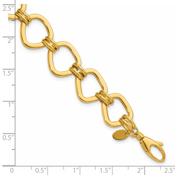 Herco 14K Polished Fancy Contemporary Link 7 Inch with .75 Inch Extension Bracelet