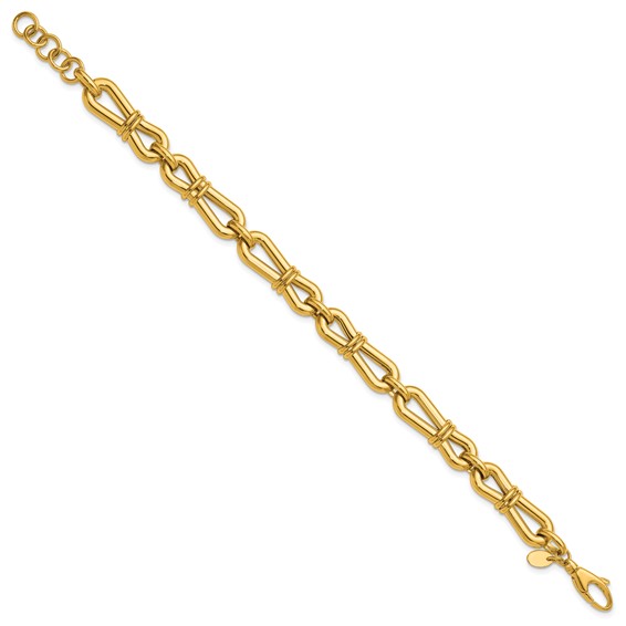 Herco 14K Polished Fancy Link 7 Inch with .75 Inch Extension Bracelet