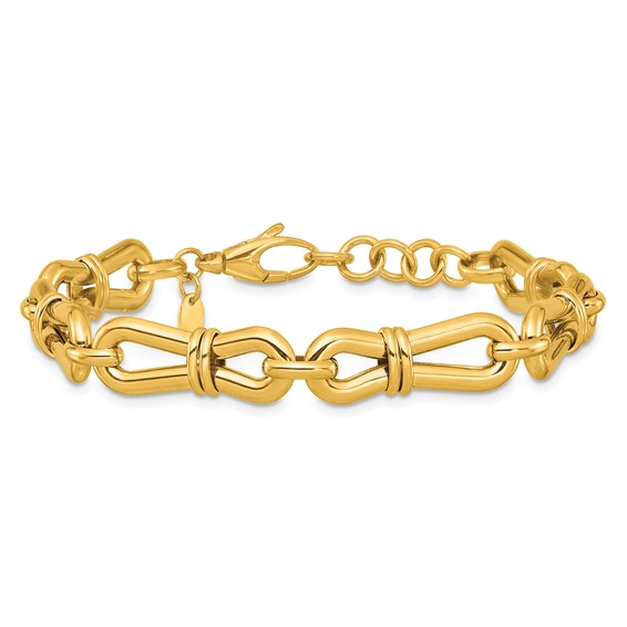 Herco 14K Polished Fancy Link 7 Inch with .75 Inch Extension Bracelet