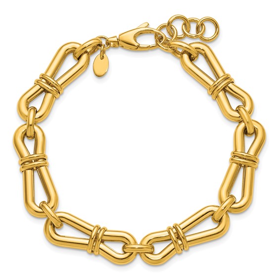 Herco 14K Polished Fancy Link 7 Inch with .75 Inch Extension Bracelet