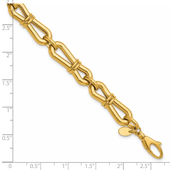 Herco 14K Polished Fancy Link 7 Inch with .75 Inch Extension Bracelet