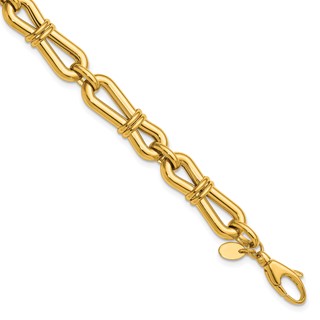 Herco 14K Polished Fancy Link 7 Inch with .75 Inch Extension Bracelet