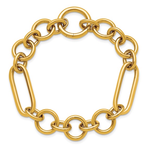 Herco 14K Polished Fancy Mixed Link 7.5 Inch Bracelet
